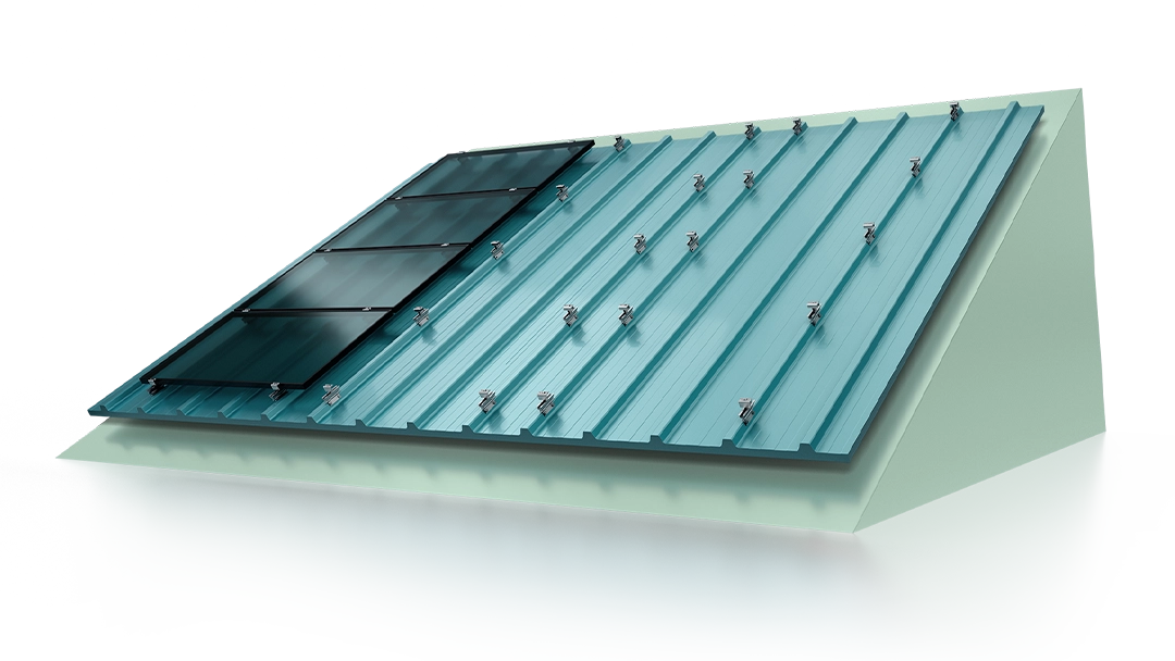 Schletter ClampFit Pro mounting on a pitched tile roof